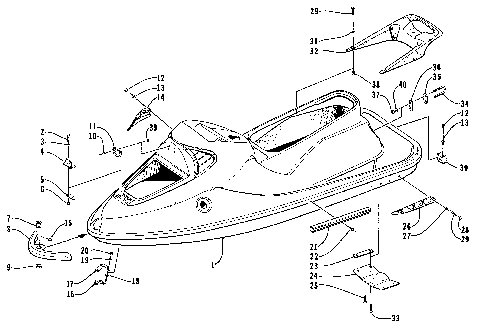 HULL AND RELATED PARTS ASSEMBLY [72958]