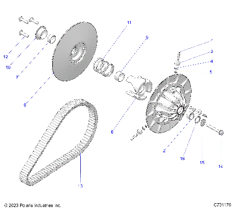 DRIVE TRAIN,SECONDARY CLUTCH - R25RRED4JA (C731176)