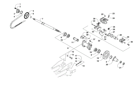 REAR AXLE AND BRAKE ASSEMBLY