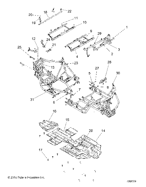 CHASSIS, MAIN FRAME AND SKID PLATE - Z18VCE87BK/BU/BR/LU (700009)