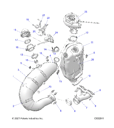 ENGINE, EXHAUST SYSTEM AND TURBO ASM. - S24TLC8MS/8ME (C602041)