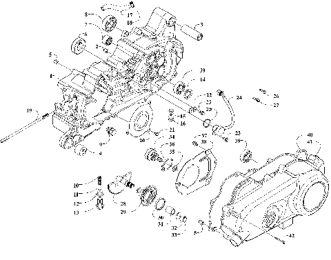 LEFT CRANKCASE AND COVER ASSEMBLY [305607]