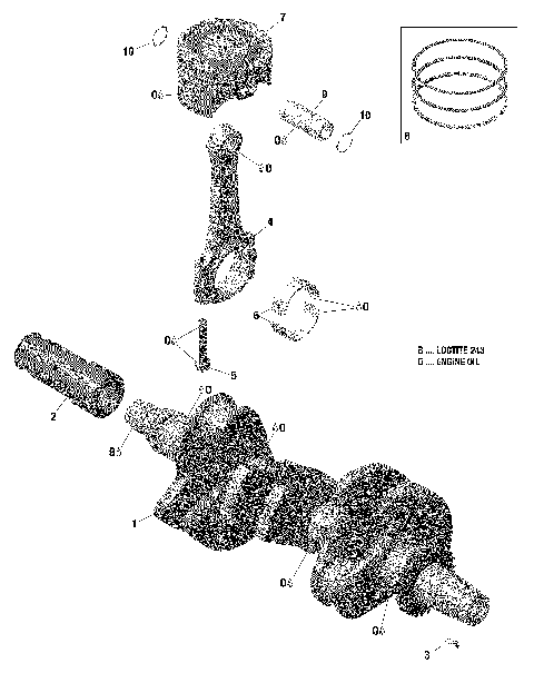 01- Rotax - Crankshaft And Pistons - 903 / Built up to Nov 5 2020