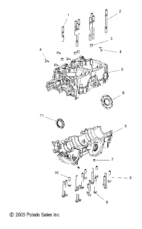 ENGINE, CRANKCASE - S12BP6 ALL OPTIONS (49SNOWCRANKCASE10PR)