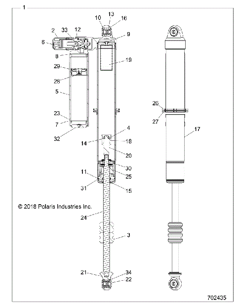 SUSPENSION, REAR SHOCK INTERNALS {FROM 11/27/2017] - Z18VFE92BB/BM/BU (702435)