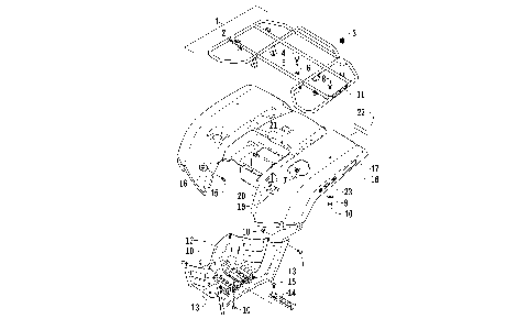REAR RACK, BODY PANEL, AND FOOTWELL ASSEMBLIES [99777]