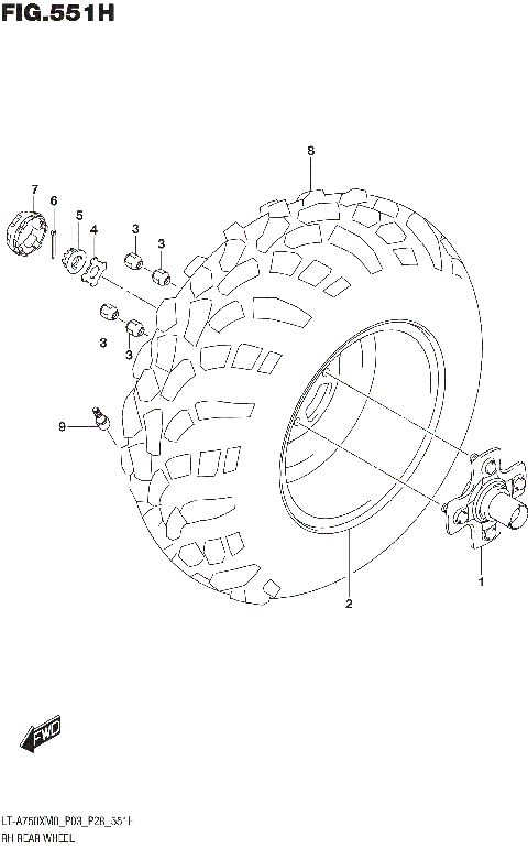 RH REAR WHEEL (LT-A750XPZM0 P28)