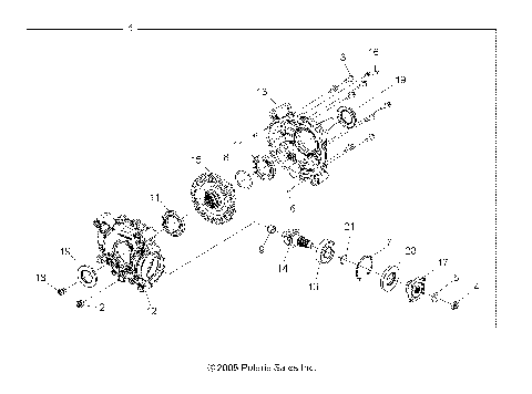 DRIVE TRAIN, REAR GEARCASE INTERNALS (Built 12/01/08 and Before) - A09ZN55FX (49ATVTRANSINTL09SPXP550)