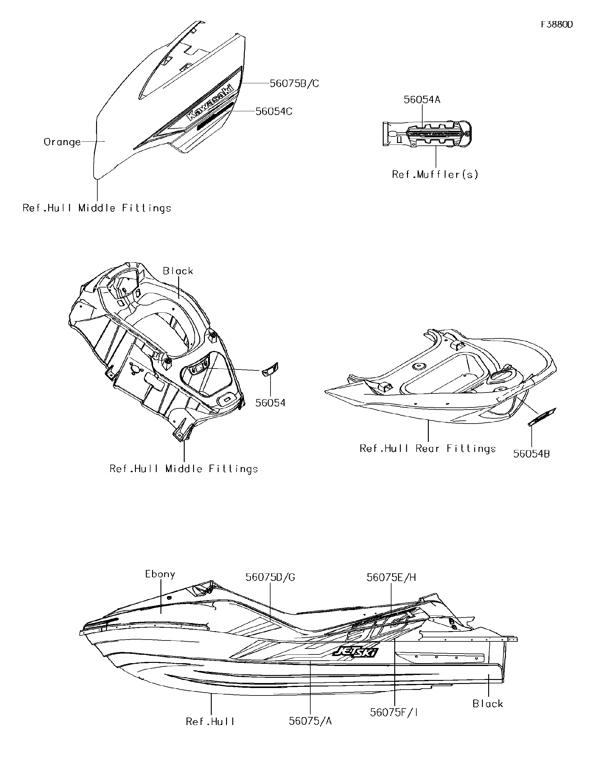 2018 Kawasaki JET SKI ULTRA 310X SE Decals(PJF) Watercraft