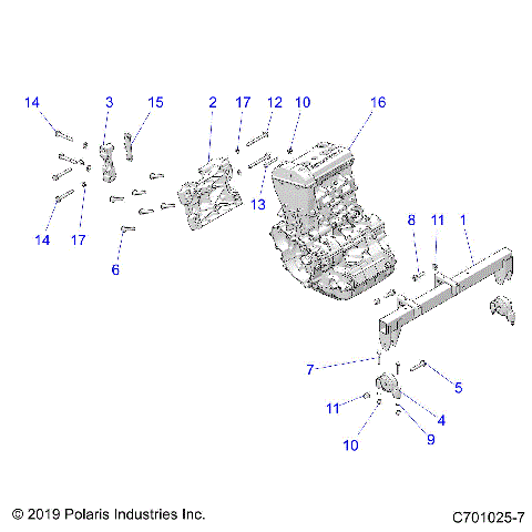 ENGINE, MOUNTING & LONG BLOCK - Z25A5E87A5 (C701025-7)