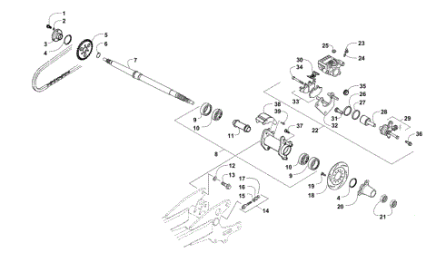 REAR AXLE AND BRAKE ASSEMBLY