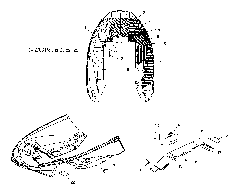 BODY, NOSEPAN and FOIL - S10NT5BSL/BSM/BEL/BSF (49SNOWNOSEPANFOIL10TRAILTRG)