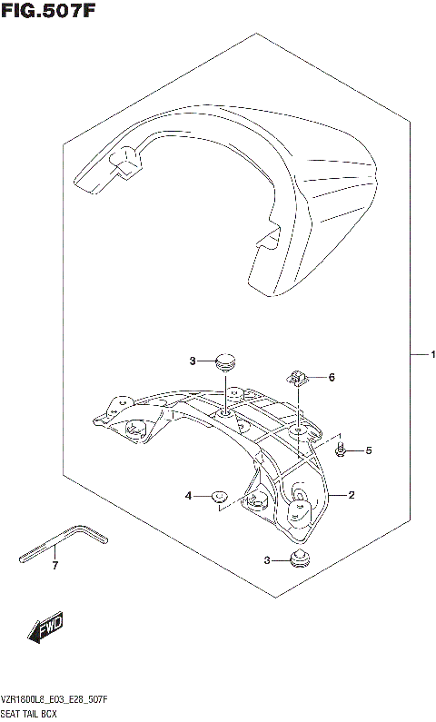 SEAT TAIL BOX (VZR1800BZL8 E33) (JBA)