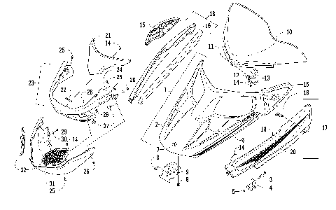 HOOD, WINDSHIELD, AND FRONT BUMPER ASSEMBLY [97266]