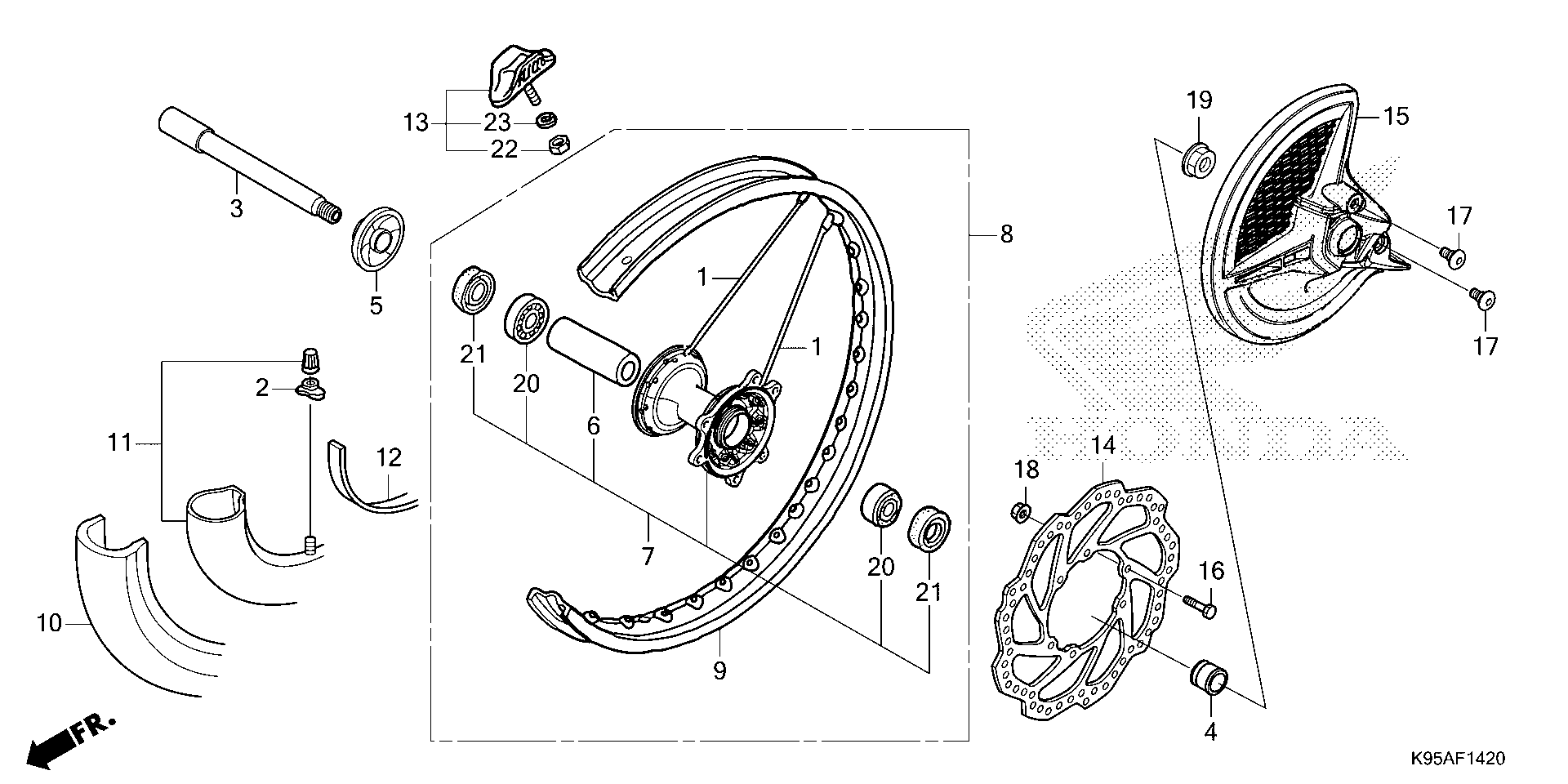 2023 Honda CRF250R AC FRONT WHEEL Motorcycles Parts Finder