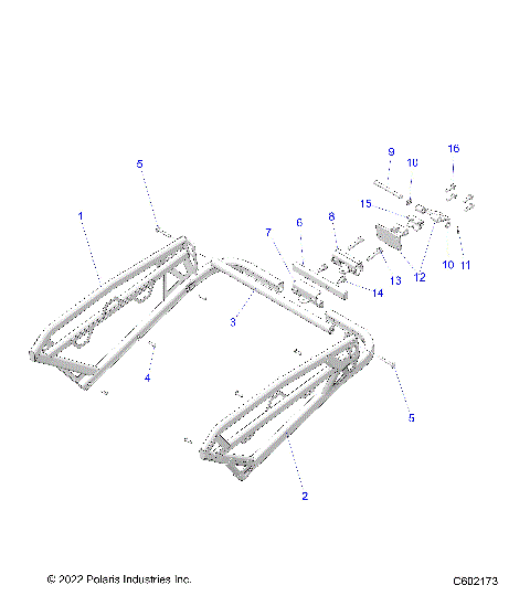 CHASSIS, REAR RACK AND HITCH - S24TLF9FS (C602173)