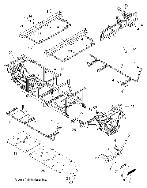 CHASSIS, FRAME and FRONT BUMPER - R15RNA57AA/AC/AR/E57AS (49RGRCHASSIS14570CREW)