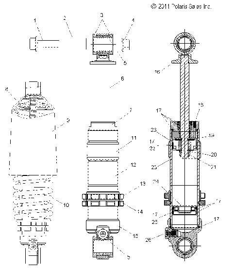 SUSPENSION, SHOCK, FRONT (7043720) - S13BA6GSL (49SNOWSHOCKFRONT7043720)