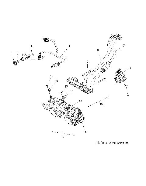 FUEL SYSTEM, RAIL, LINES and THROTTLE BODY - S15CC6/CK6/CM6 ALL OPTIONS (49SNOWFUELLINE14RMK)