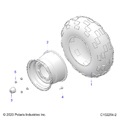 WHEELS, REAR TIRE - A23SDE57P4 (C102254-2)