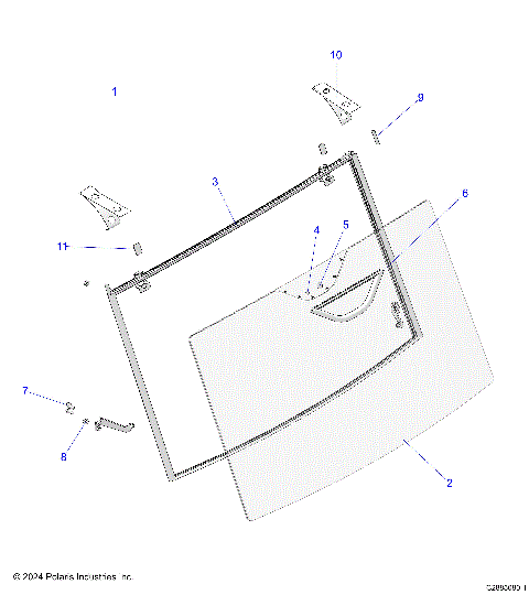 BODY, WINDSHIELD, GLASS W/WIPER -   (C2885080-1)