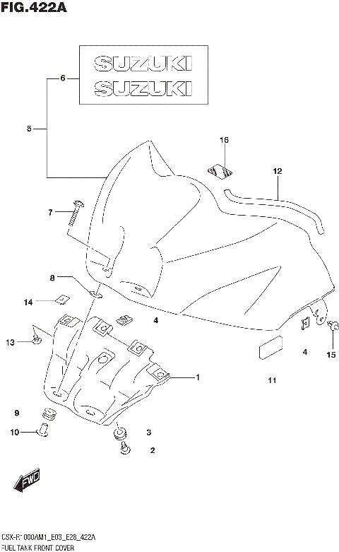 FUEL TANK FRONT COVER (GSX-R1000A)