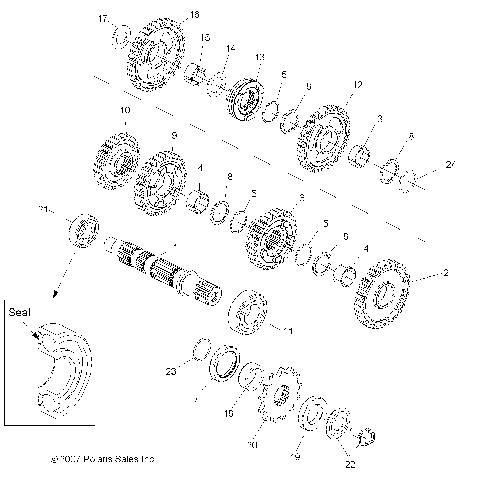 DRIVE TRAIN, TRANSMISSION 2 - A09GJ45AA (49ATVTRANSMISSION208OUT525S)
