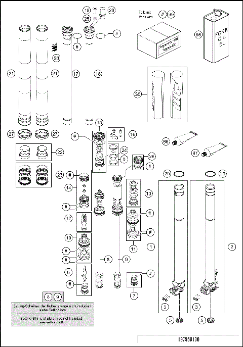 FRONT FORK DISASSEMBLED