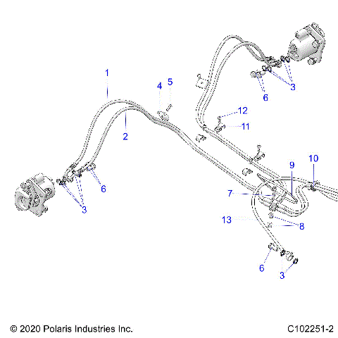 BRAKES, BRAKE LINES, REAR - A23SDE57P4 (C102251-2)