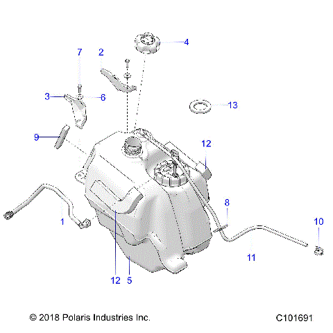 BODY, FUEL TANK ASM. - A19SES57F1/F2/SET57F1 [C101691]