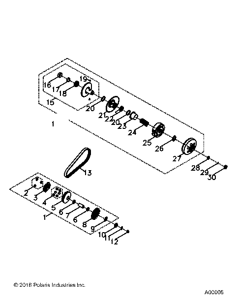 DRIVE TRAIN, PRIMARY  AND SECONDARY CLUTCHS - A24YAK11B1/B5 (A00006)