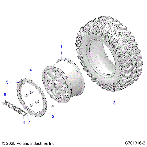 WHEELS, REAR - G21GMZ99AM/BM (C701316-2)