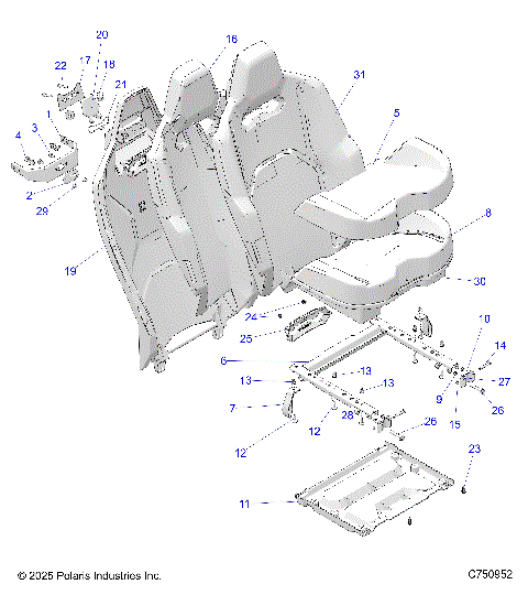 BODY, SEAT ASM, & MOUNTING REAR - Z25R4E2KA4/B4  (C750952)