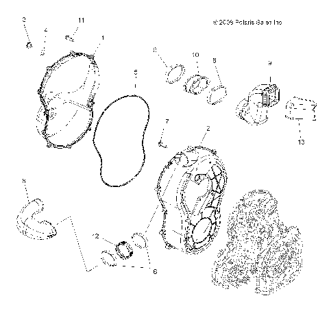 BODY, CLUTCH COVER - A09ZX85FS/CFS (49ATVCLUTCHCVR09SPXP850)