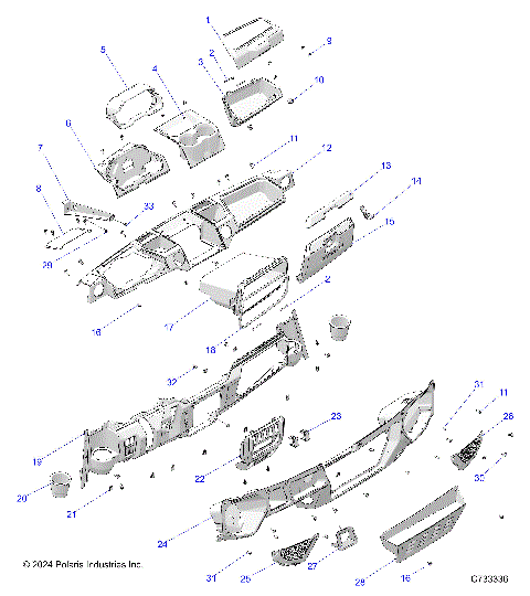 BODY, DASH - R25RRS99CK/EK/C9/E9 (C731035)