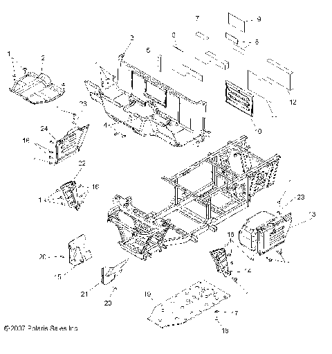 BODY, FLOOR and FENDERS - R08RH68 ALL OPTIONS (49RGRMOLDINGS087004X4)