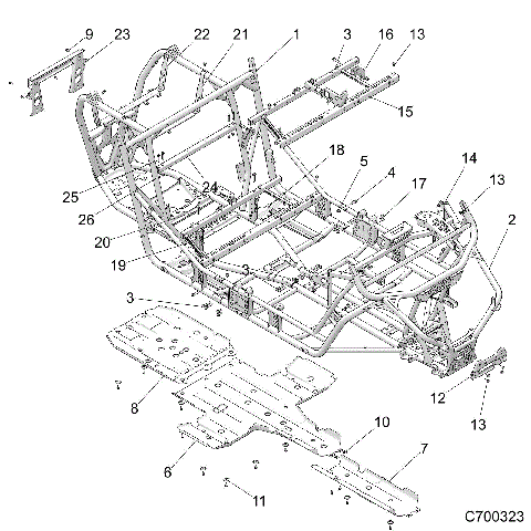 CHASSIS, MAIN FRAME AND SKID PLATES - Z19VFE92AC/BC/AD/BD/AM/BM/LAG/BG (C700323)