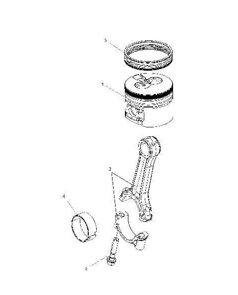 ENGINE, CONNECTING ROD AND PISTON SET - R17B1PD1AA/2P (49BRUTUSCONROD15DSL)