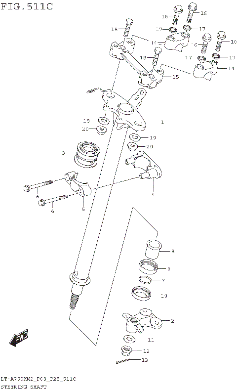 STEERING SHAFT (LT-A750XM2 P33)