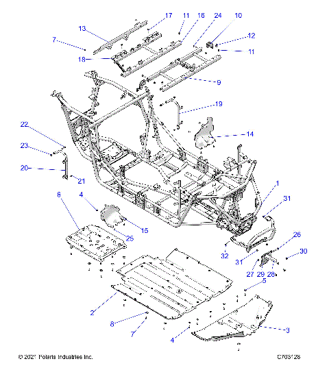 CHASSIS, MAIN FRAME AND SKID PLATES - Z25NMF99A4/A5/B4/B5 (C703128)