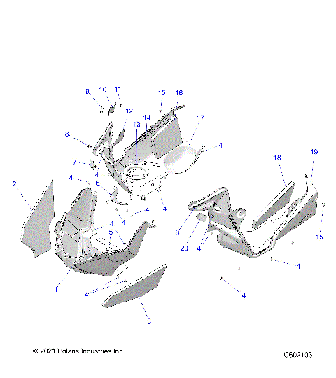 BODY, NOSEPAN ASM./FENDERS - S22TFG8MS/8ME ALL OPTIONS (C602103)