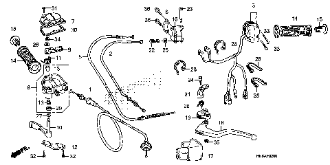 HANDLE LEVER@SWITCH@CABLE