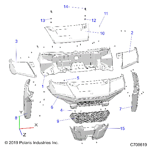 BODY, HOOD AND FRONT FACIA - R21TAE99FA/SFA/SCA/SCK/EA/EK (C700619)