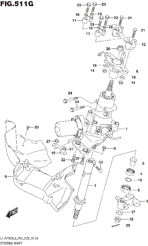 STEERING SHAFT (LT-A750XPZL9 P03)
