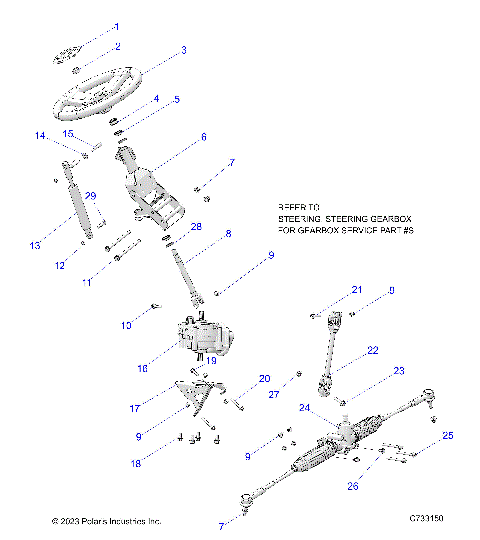 STEERING, STEERING ASM. - R25MAE57D5 (C733150)
