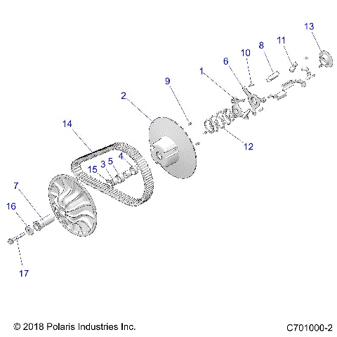 DRIVE TRAIN, SECONDARY CLUTCH - Z20NAE92PL (C701000-2)