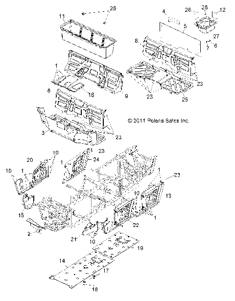 BODY, FLOOR and FENDERS - R12WH90DG (49RGRMOLDINGS12DCREW)