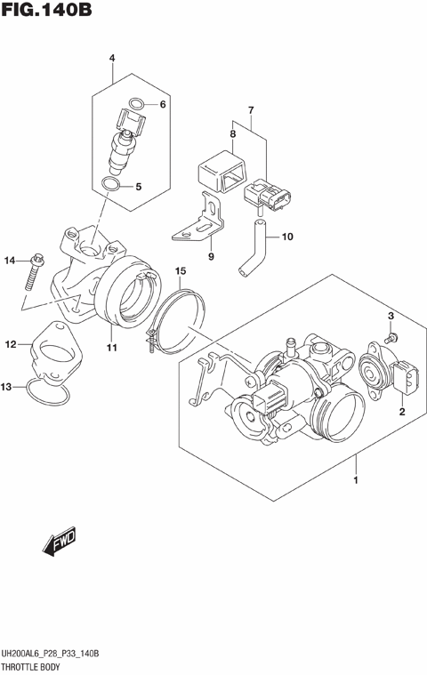 THROTTLE BODY (UH200AL6 P33)