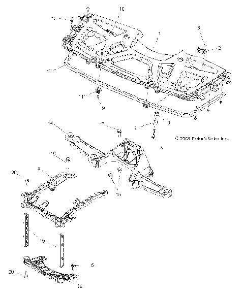 BODY, FRONT RACK and SUPPORTS - A16SXE85AS/AM/AB/A85A1/A2/A9 (49ATVRACKMTG10SPXP550)