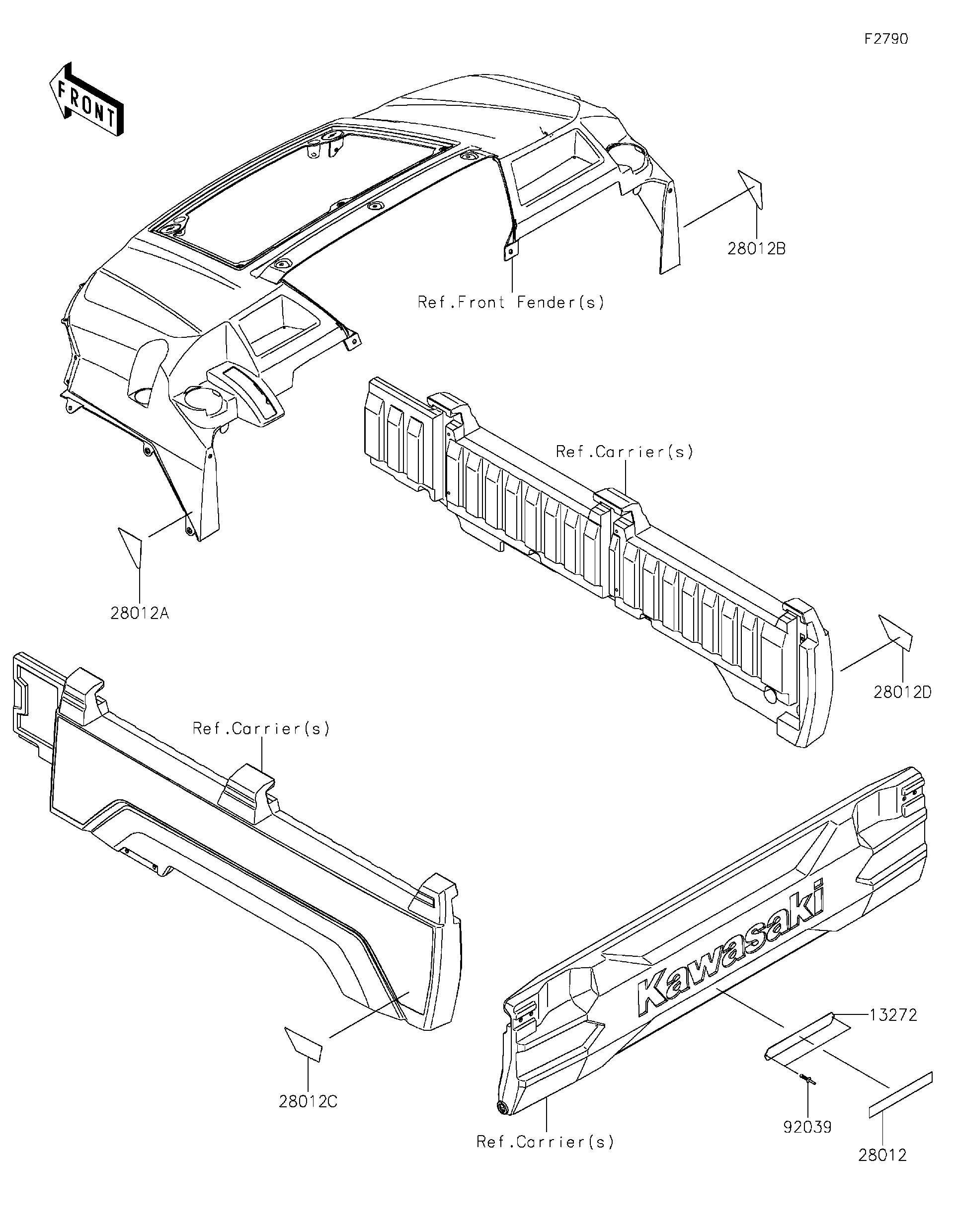 2024 Kawasaki Utility Vehicles Parts-Finder Diagrams | Rocky